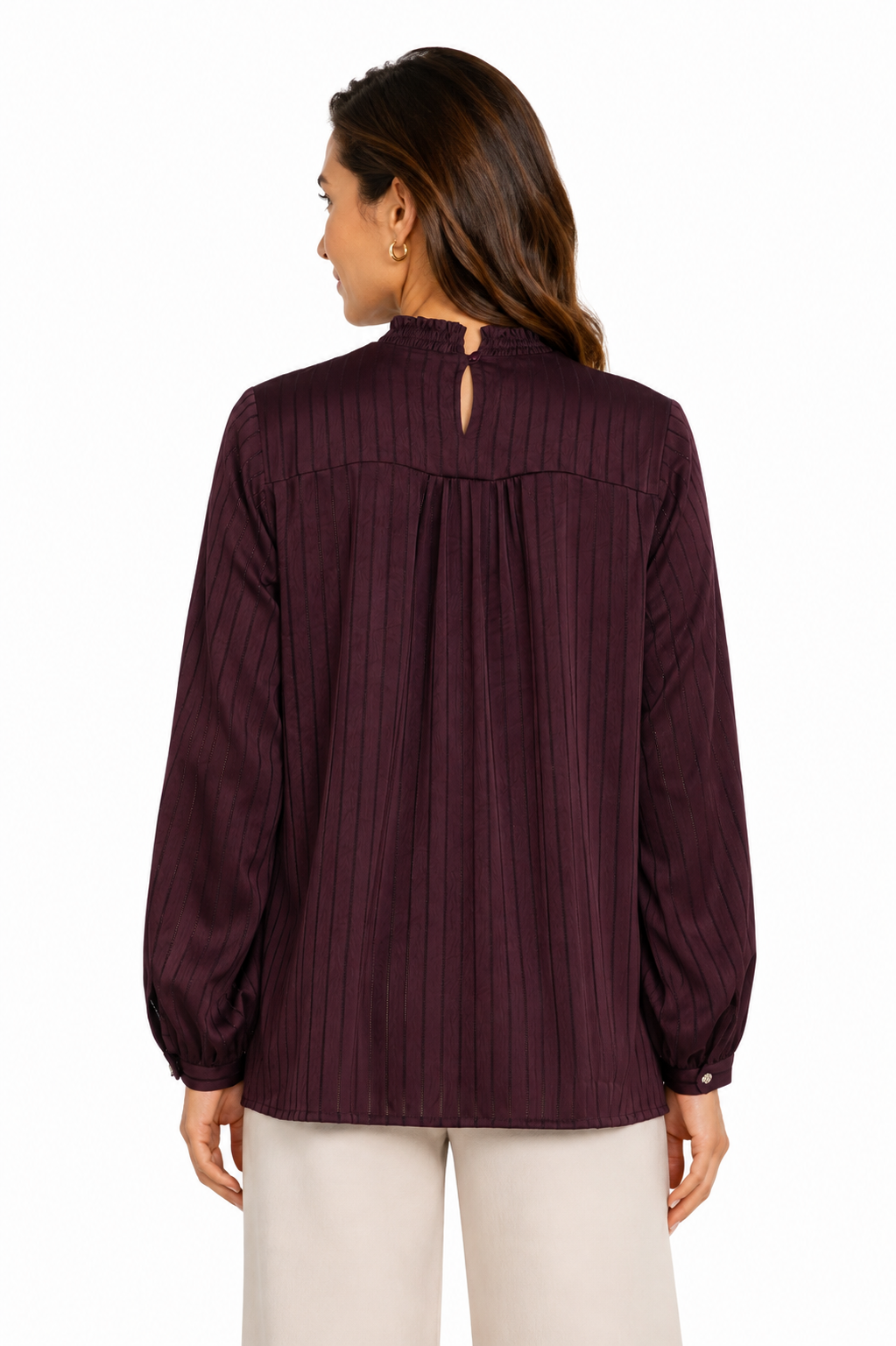 striped satin blouse