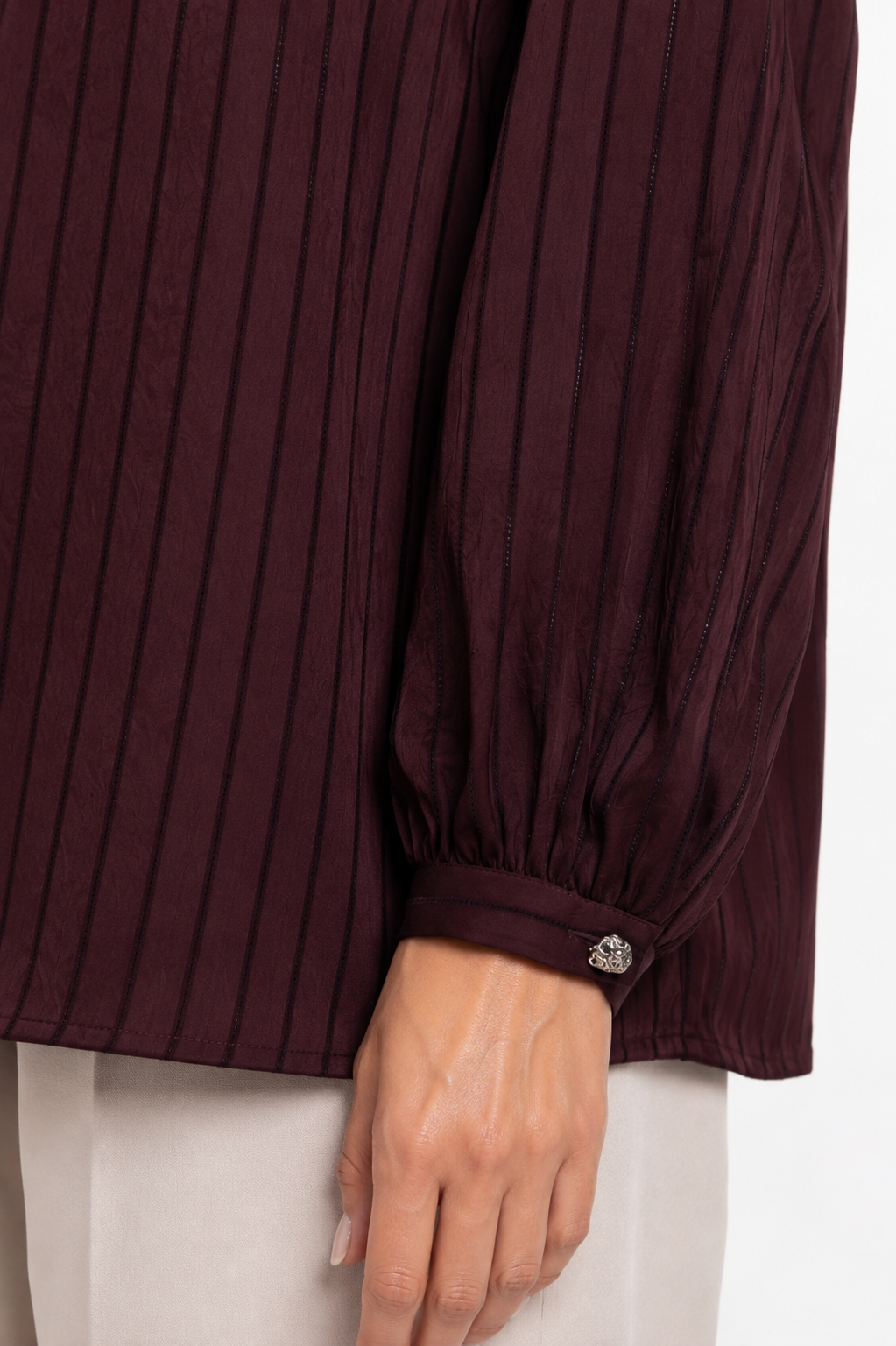 striped satin blouse