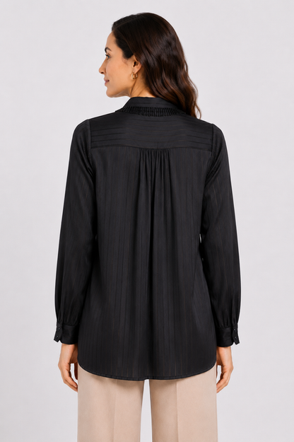 striped satin shirt