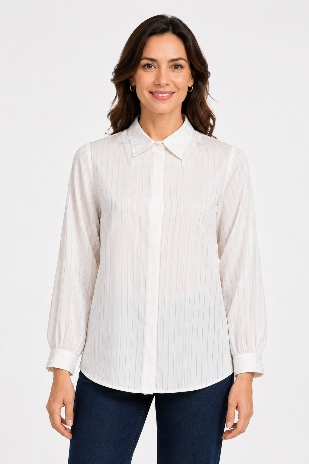 striped satin shirt