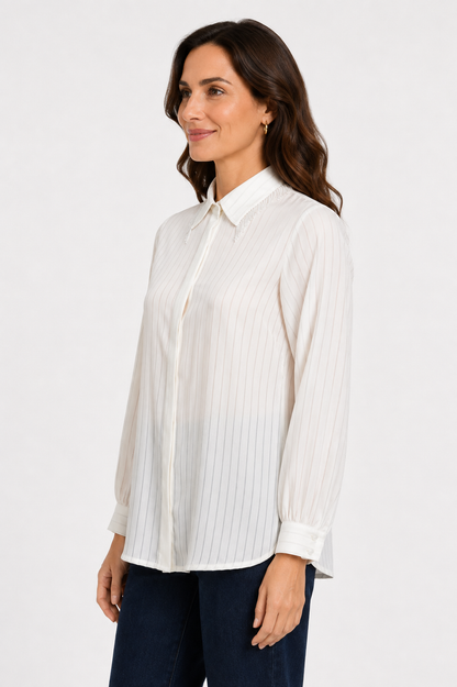 striped satin shirt