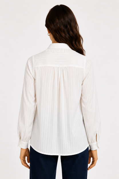striped satin shirt