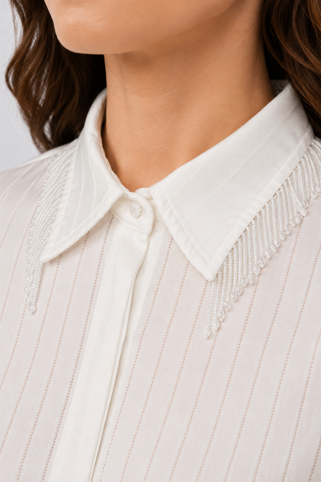 striped satin shirt