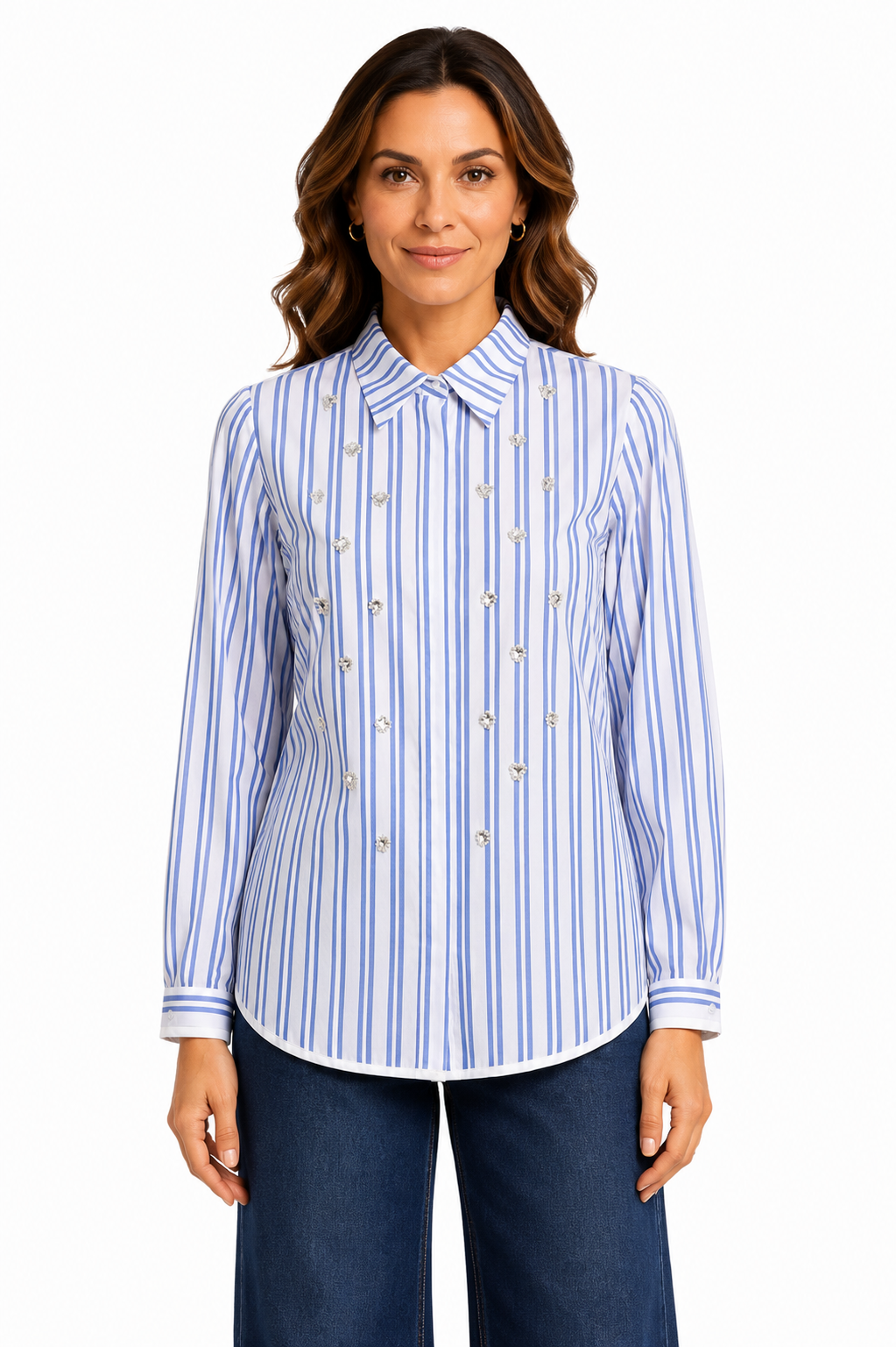 striped poplin shirt