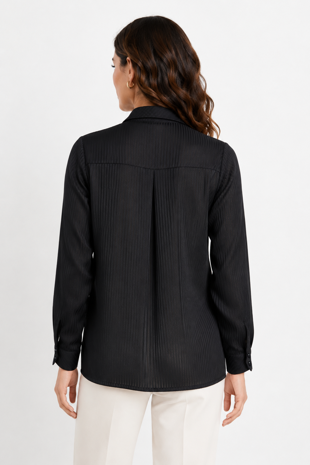 striped satin shirt
