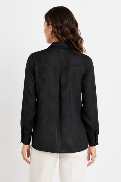 striped satin shirt