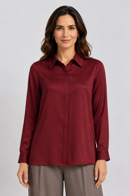 striped satin shirt