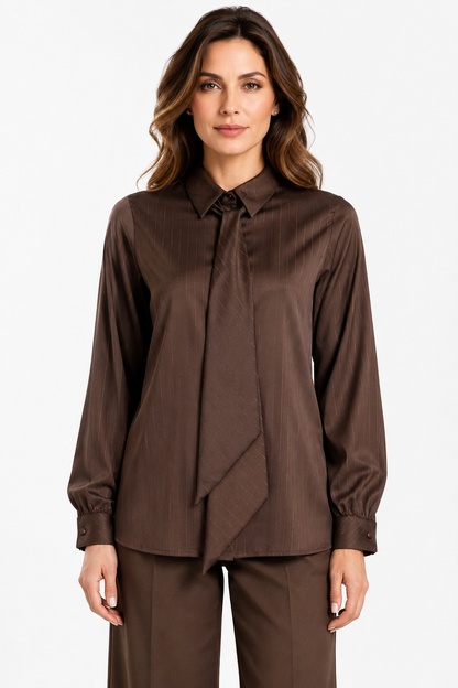 satin striped shirt