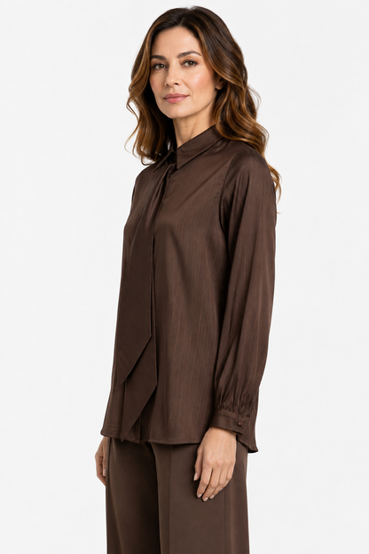 satin striped shirt