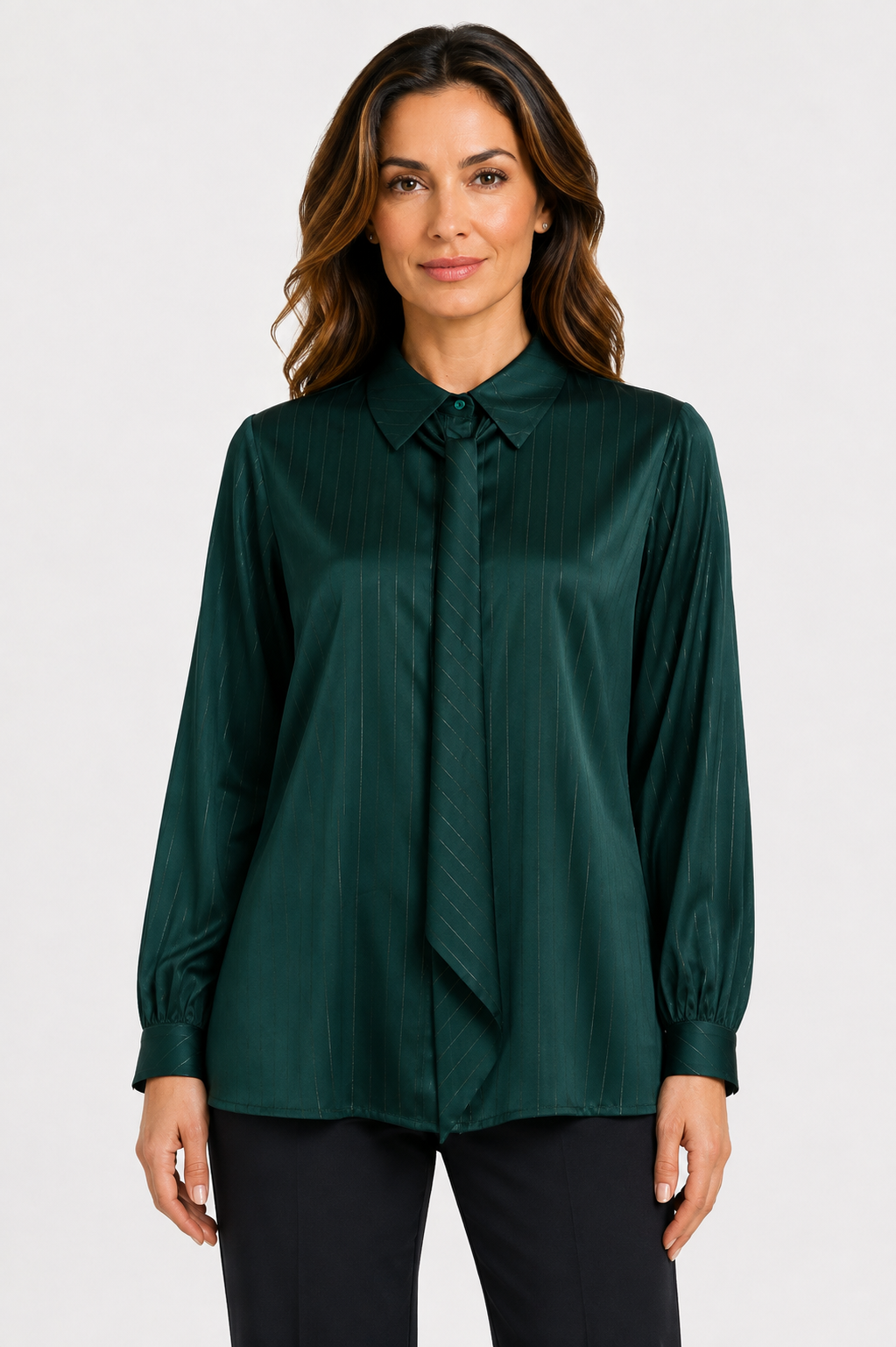 satin striped shirt
