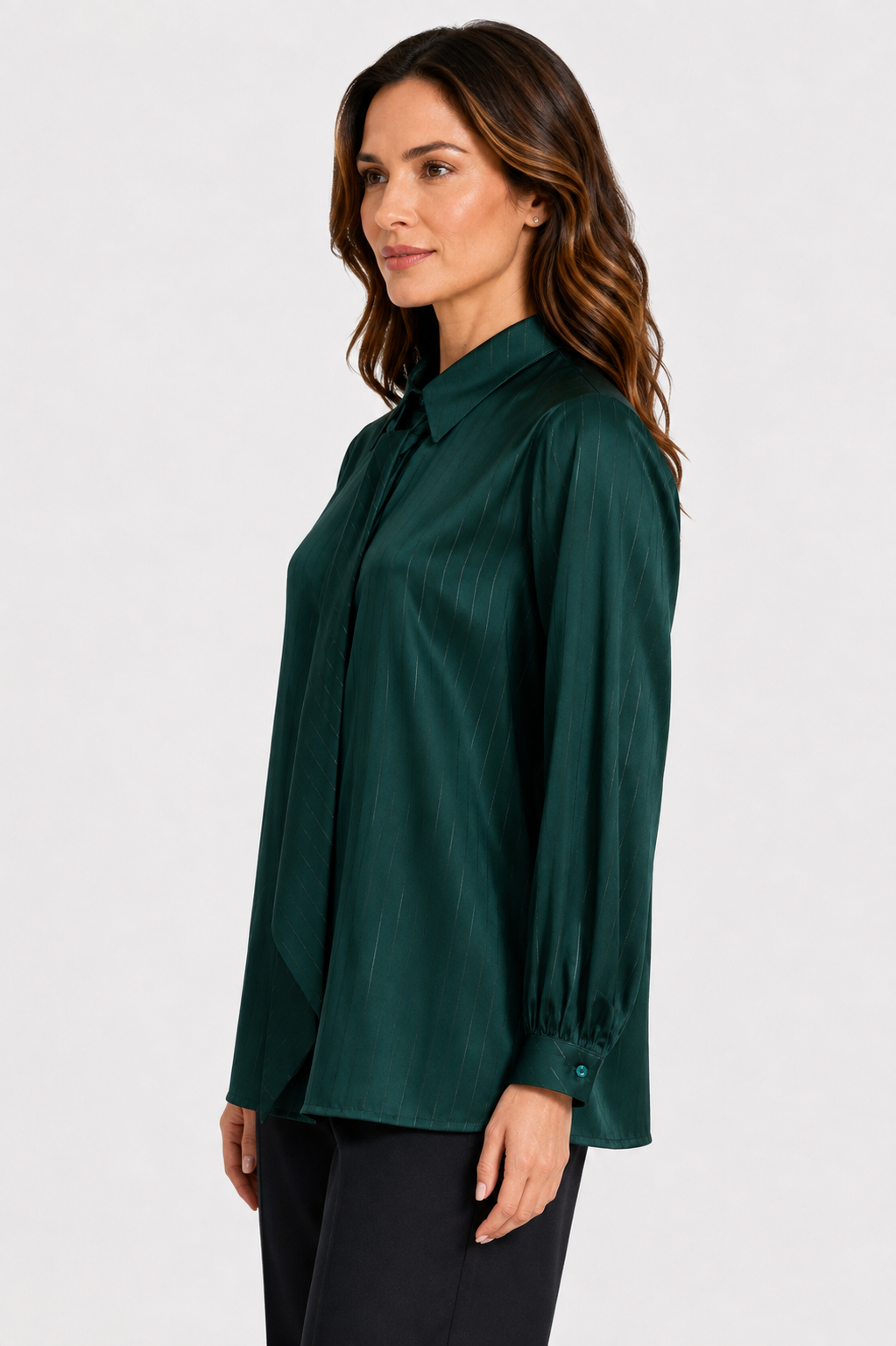 satin striped shirt