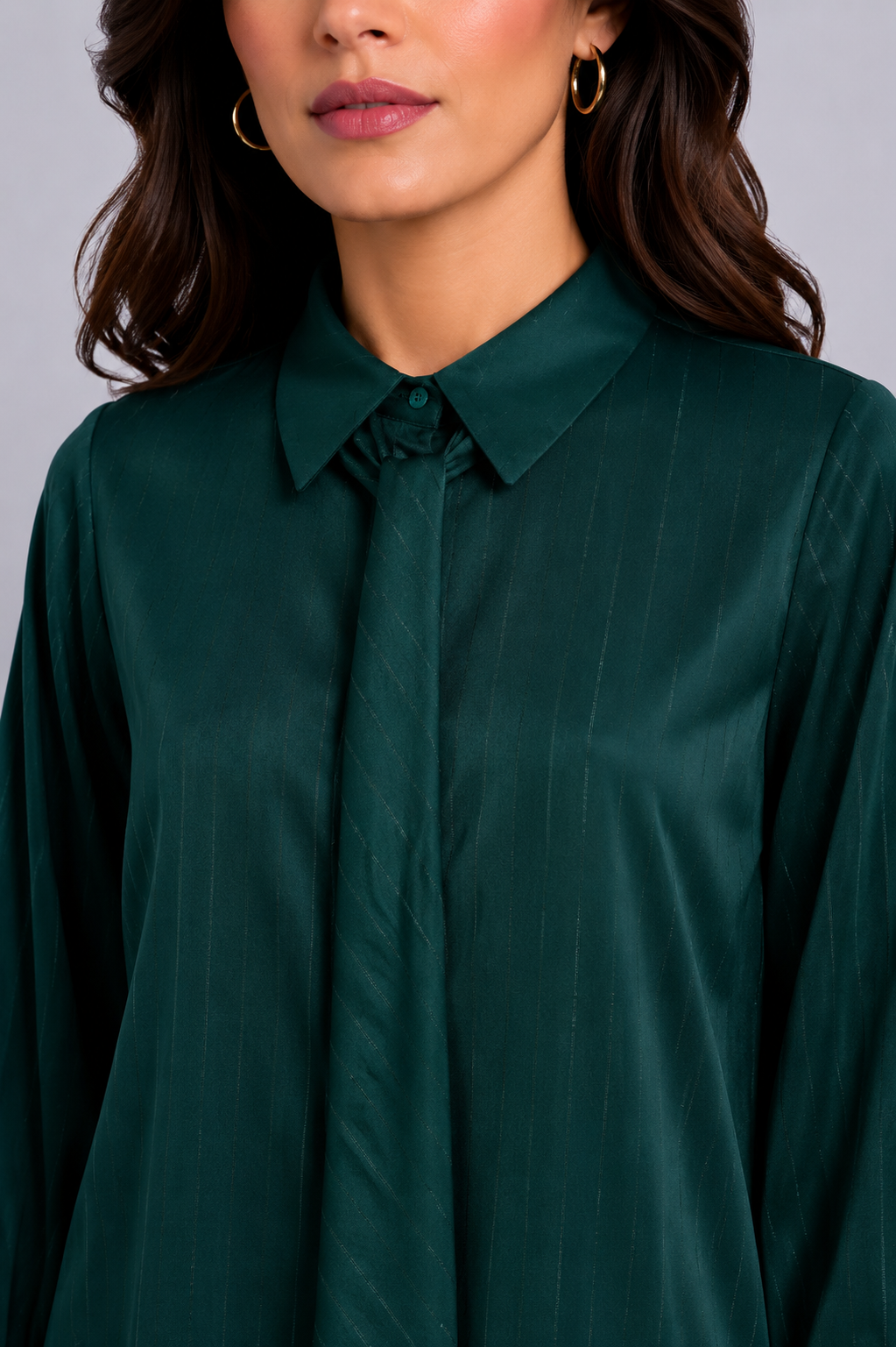 satin striped shirt