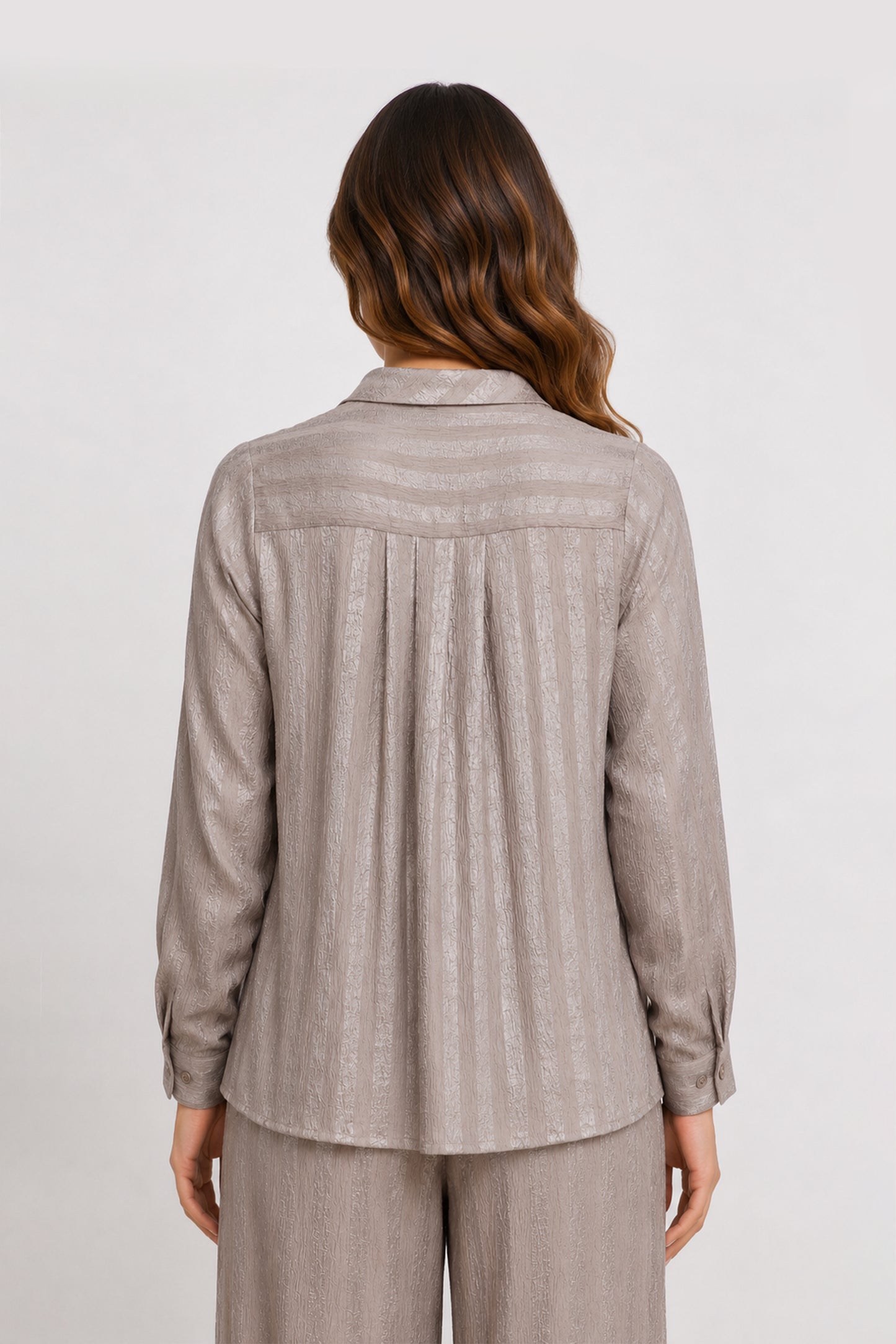 striped satin shirt