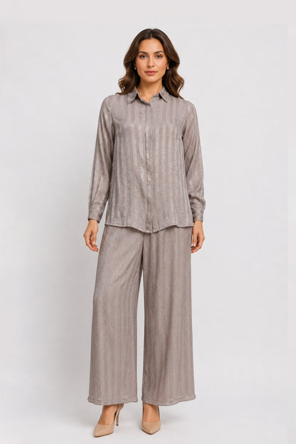 striped satin shirt