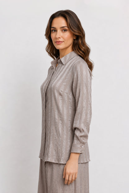 striped satin shirt