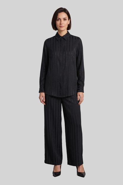 striped satin shirt