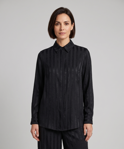striped satin shirt