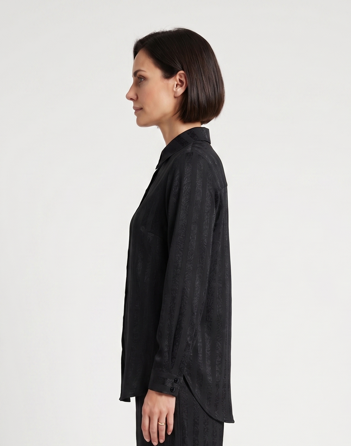 striped satin shirt