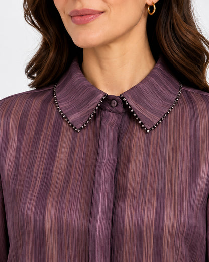 striped chiffon shirt