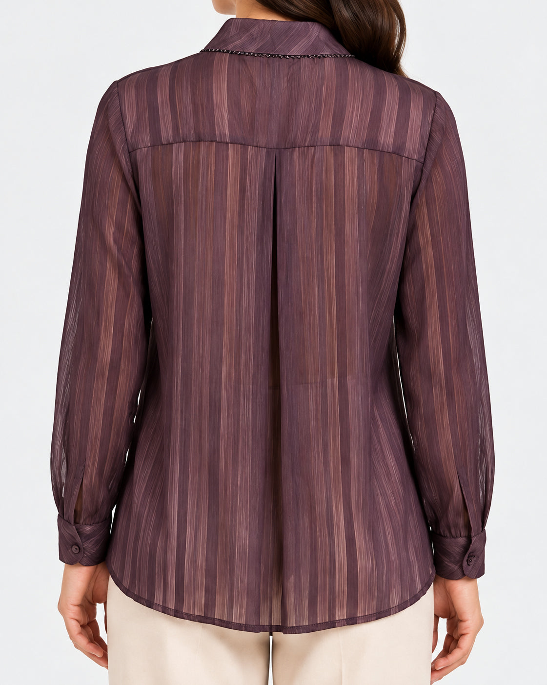 striped chiffon shirt