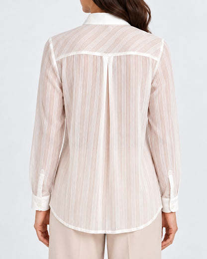 striped chiffon shirt