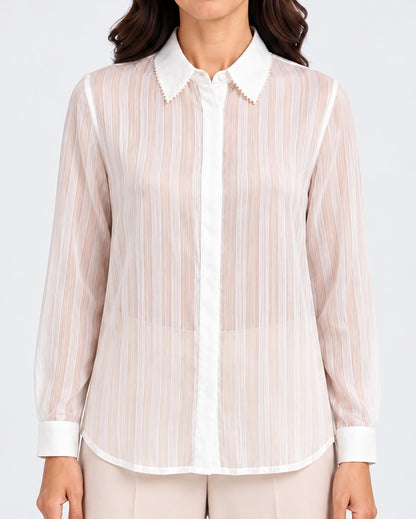 striped chiffon shirt