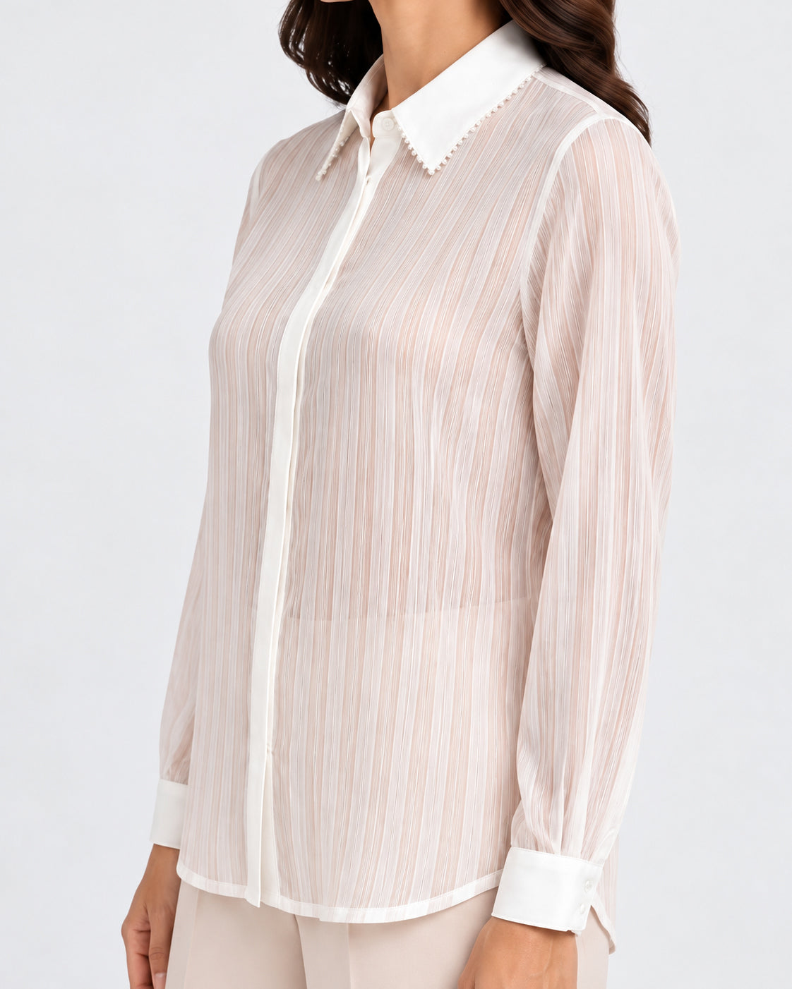 striped chiffon shirt