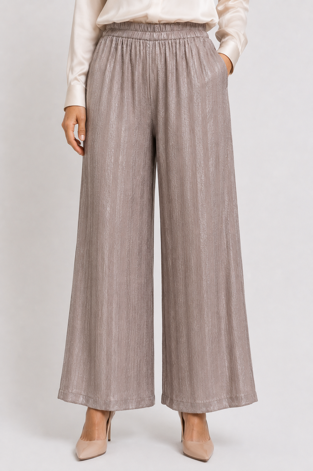 striped satin pants