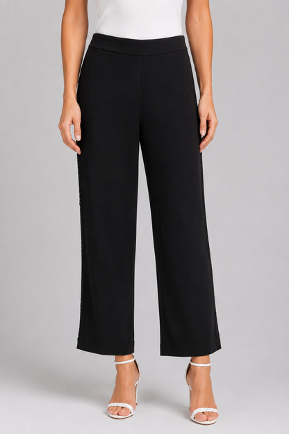 crepe pants with lace