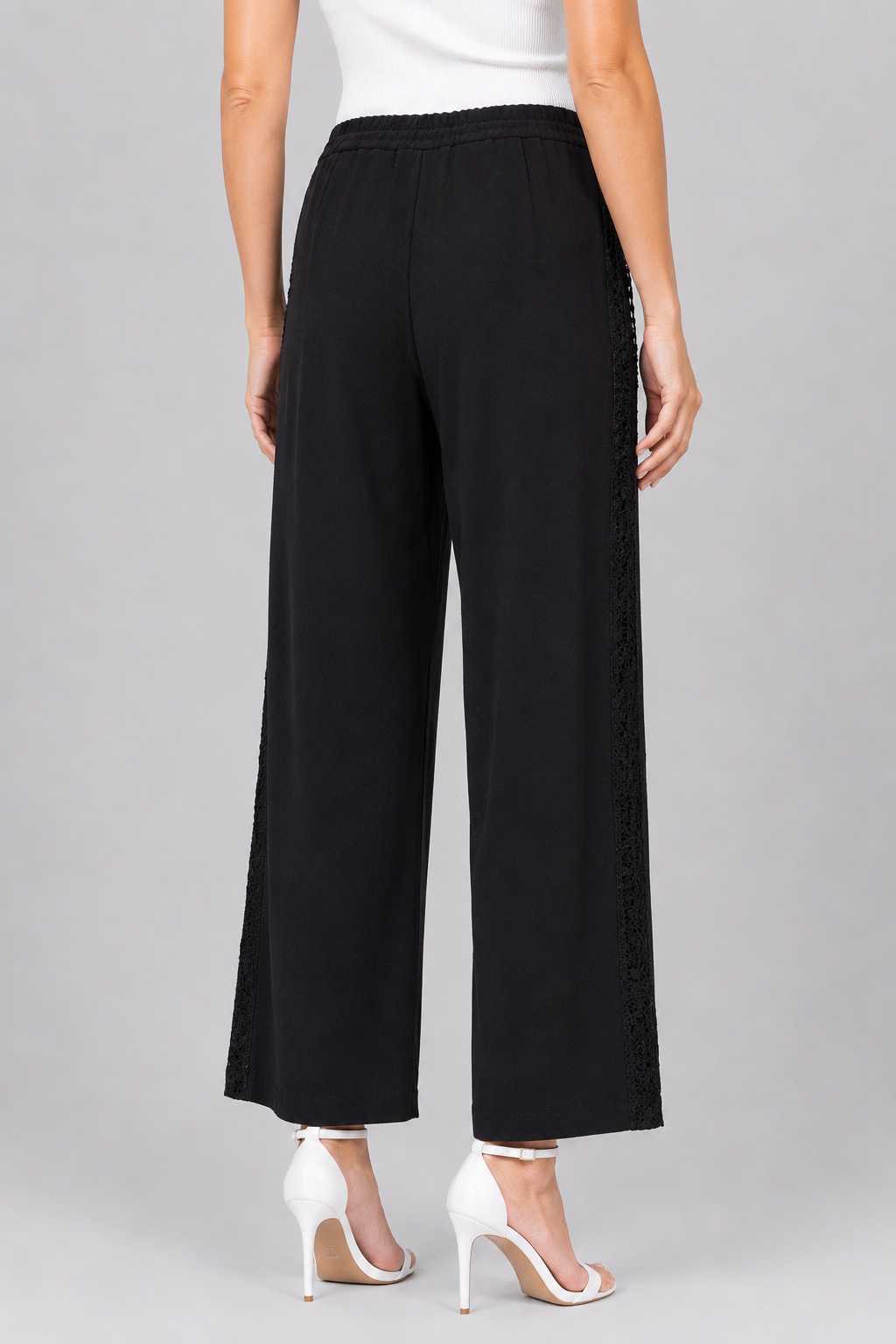 crepe pants with lace