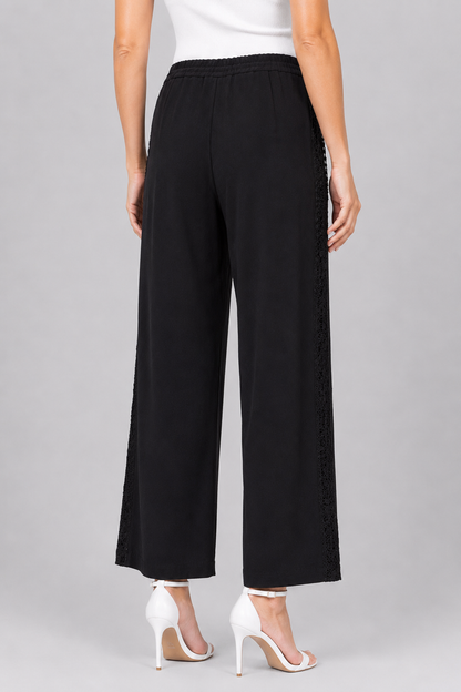 crepe pants with lace