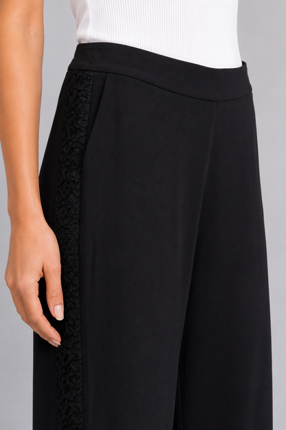 crepe pants with lace