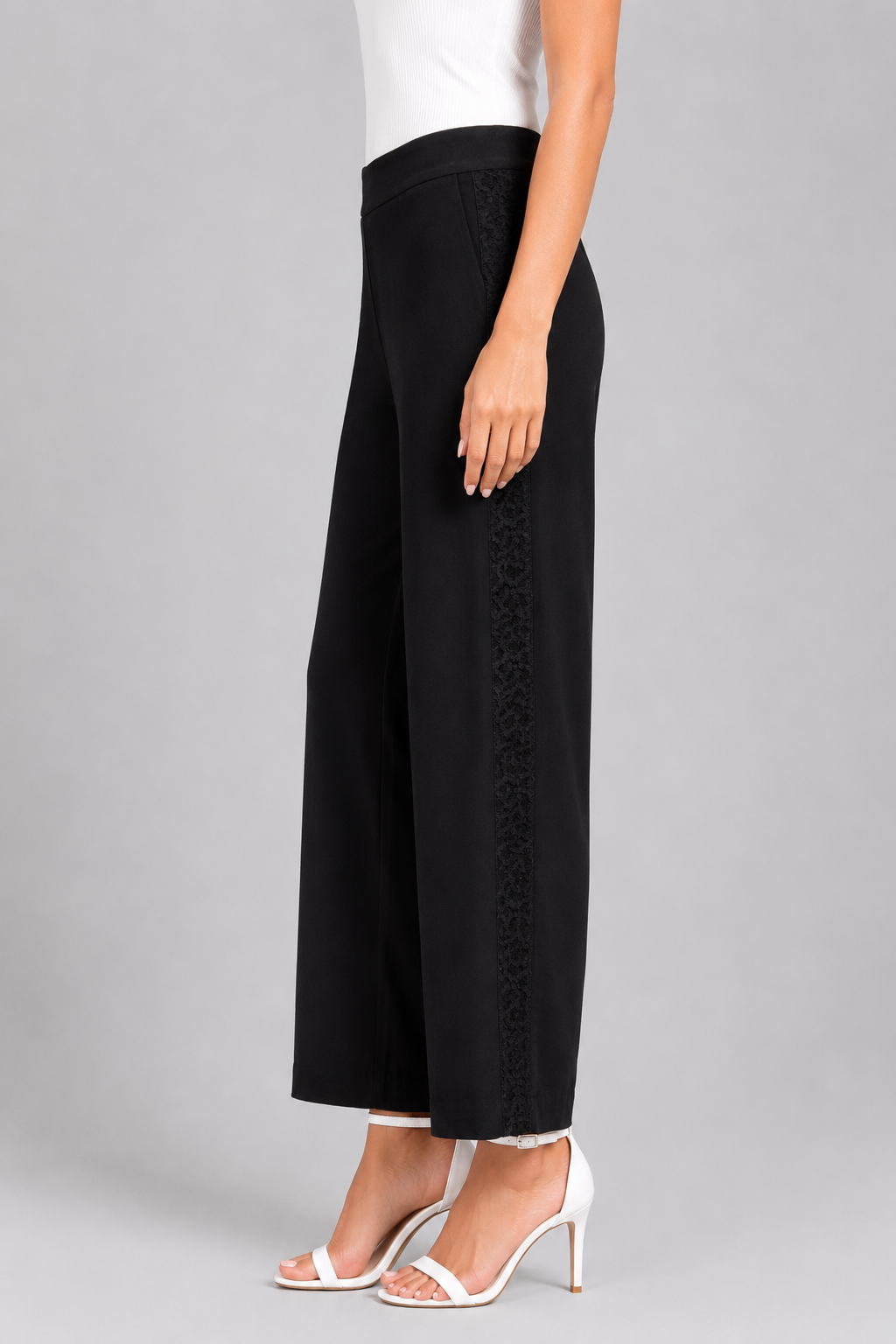 crepe pants with lace