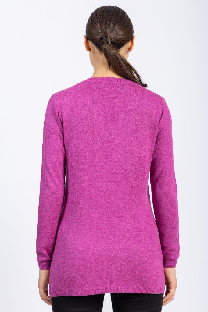 Cashmere Feel V-Neck Knitwear Long Blouse With Several Colors