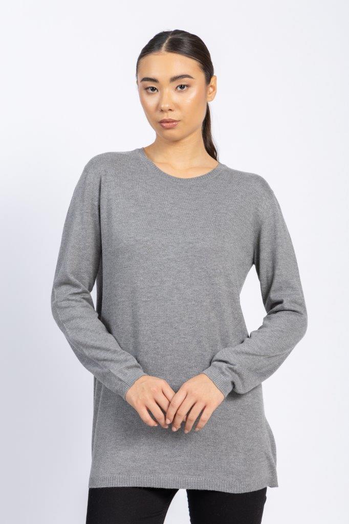 Cashmere Feel V-Neck Knitwear Long Blouse With Several Colors