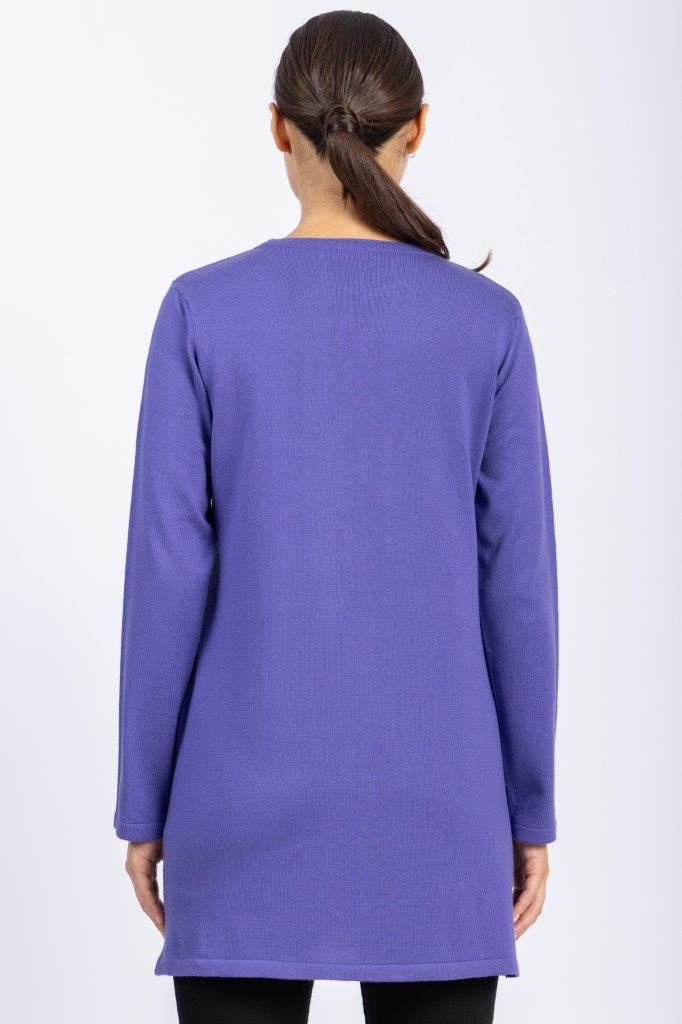 Long Cotton Knitwear Round Neck Basic Blouse With Several Colors