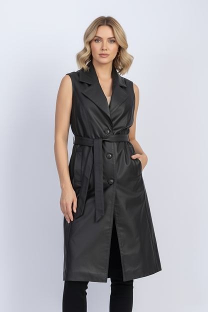 long leather vest