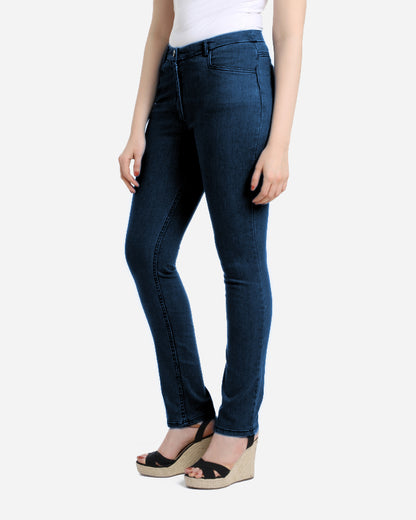 PREMIUM COTTON LYCRA STRAIGHT CUT JEANS WITH ZIPPER AND ELASTIC WAIST BAND FOR EXTRA COMFORT