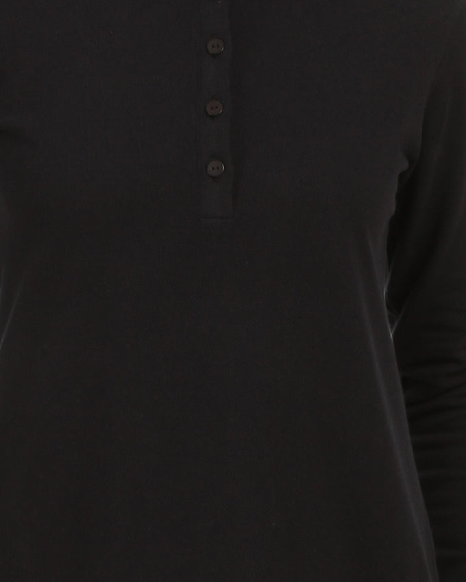 Black Extra Long Polo Shirt