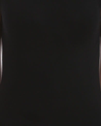 Black Top with pleated half-neck