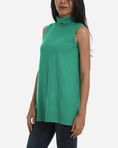Long Top With Pleated Half Neck With Several Colors