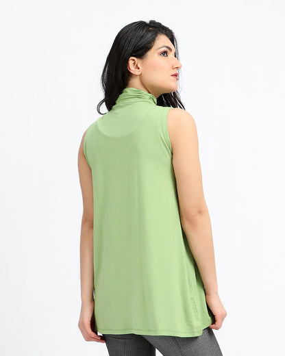 Long Top With Pleated Half Neck With Several Colors