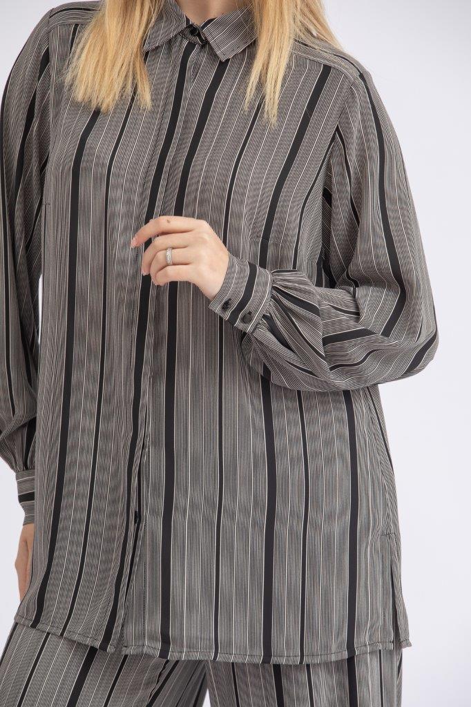 Formal crepe chiffon long shirt