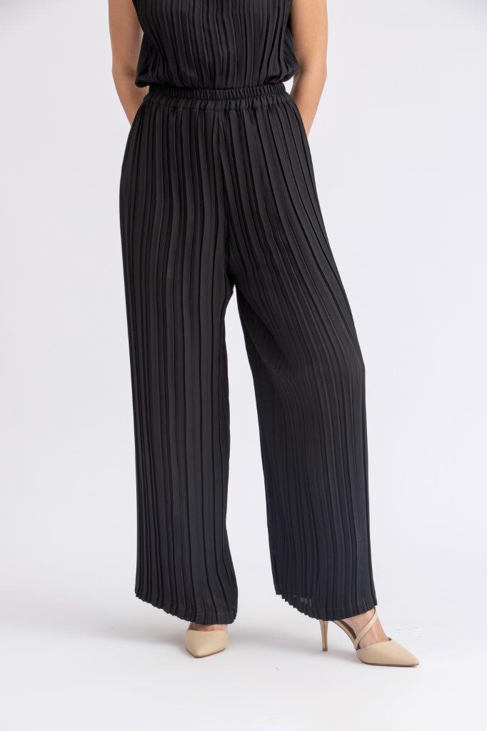 Formal wide cut crepe chiffon pants