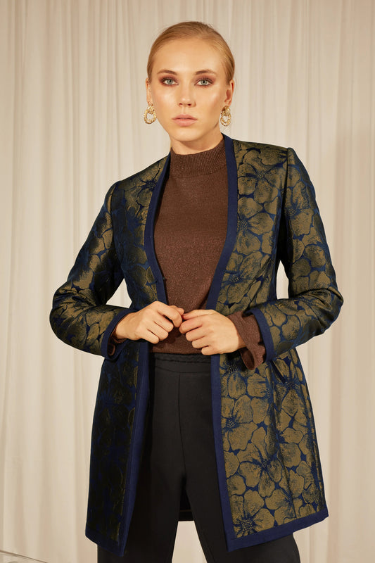 Brown Taillure Open-Front Jacket