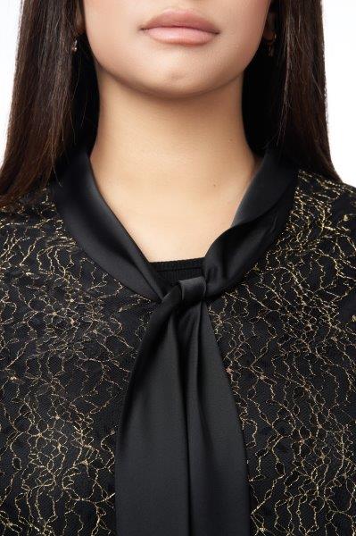 LUXURY EDITION: SILK FEEL SATIN AND LACE BLOUSE