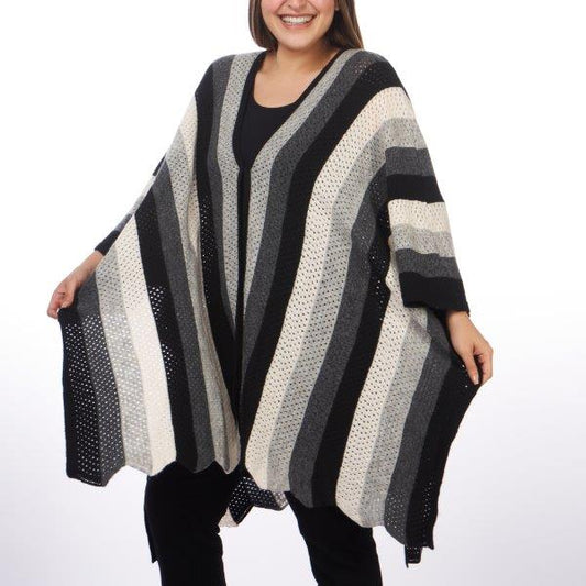 ONE SIZE MOHAIR KNITWEAR PONCHO
