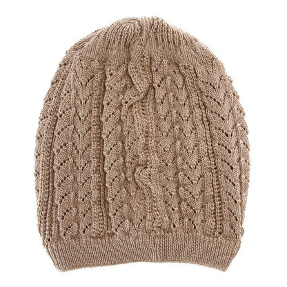 Knitwear Bonnet With Cable Pattern With Several Colors